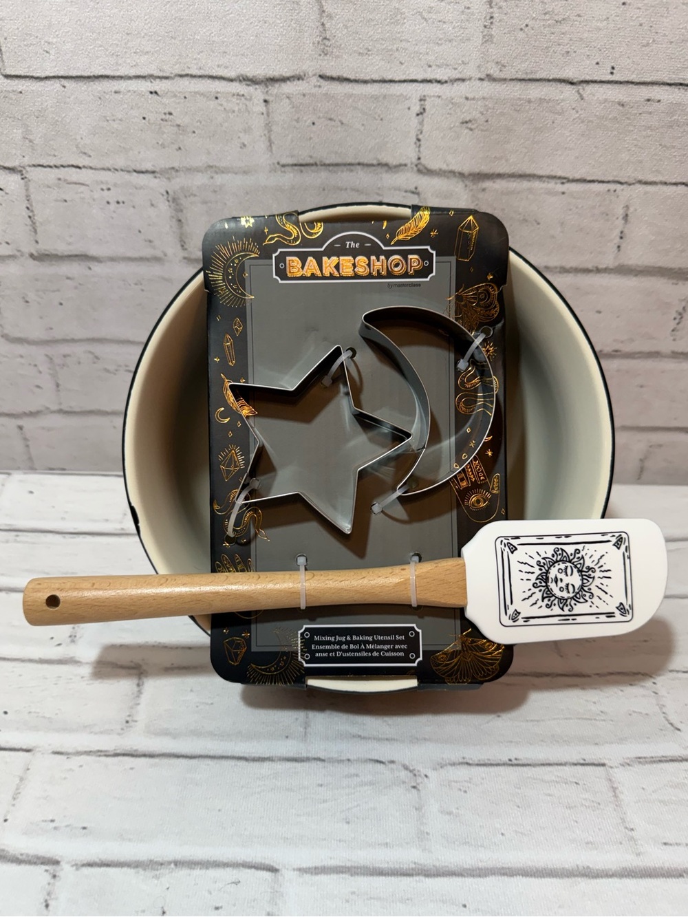 New Bakeshop Tarot themed Baking Set with Bowl, Cookie Cutters, Spatula